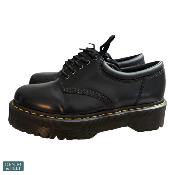 NEW Dr. Martens 8053 Leather‎ Platform Shoes Black Polished Smooth Quad Sole main image 11